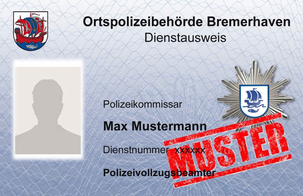 Dienstausweis/marke Ortspolizeibehörde Bremerhaven
